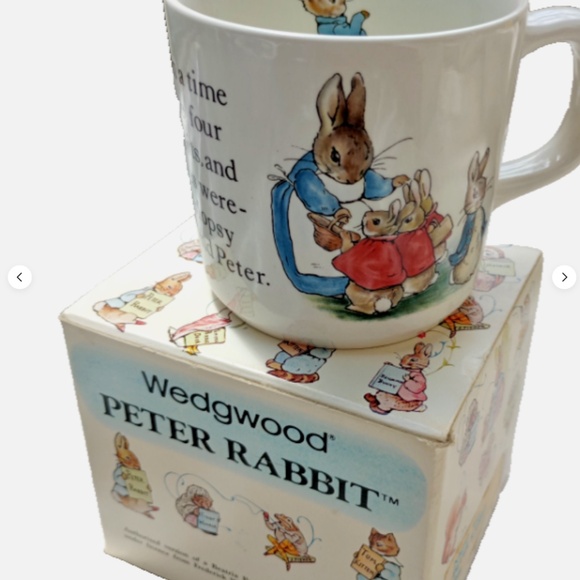 WEDGWOOD Beatrix Potter Peter Rabbit Vintage Child’s Porcelain Mug Cup, England - Picture 1 of 4
